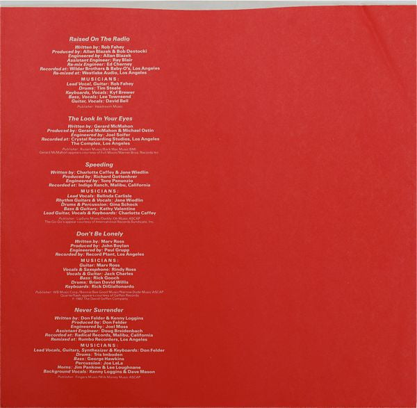 Fast Times At Ridgemont High • Music From The Motion Picture