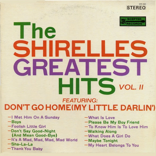 Release: The Shirelles' Greatest Hits Vol II.-Vinyl-US-1967-SPS 560, SRM 560-7722548
