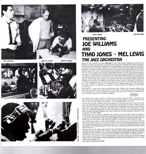 Presenting Joe Williams And Thad Jones • Mel Lewis, The Jazz Orchestra