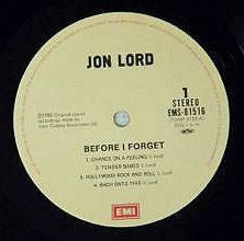 Master Release: Before I Forget by Jon Lord