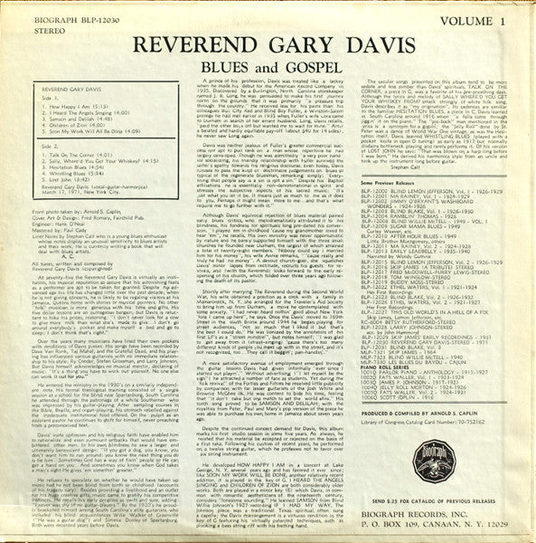 Release: Volume 1 - New Blues And Gospel-Vinyl-US-1971-BLP-12030-2164139