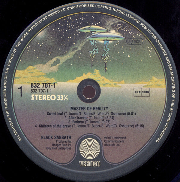 Release: Master Of Reality-Vinyl-Netherlands-1989-832 707-1-3109133