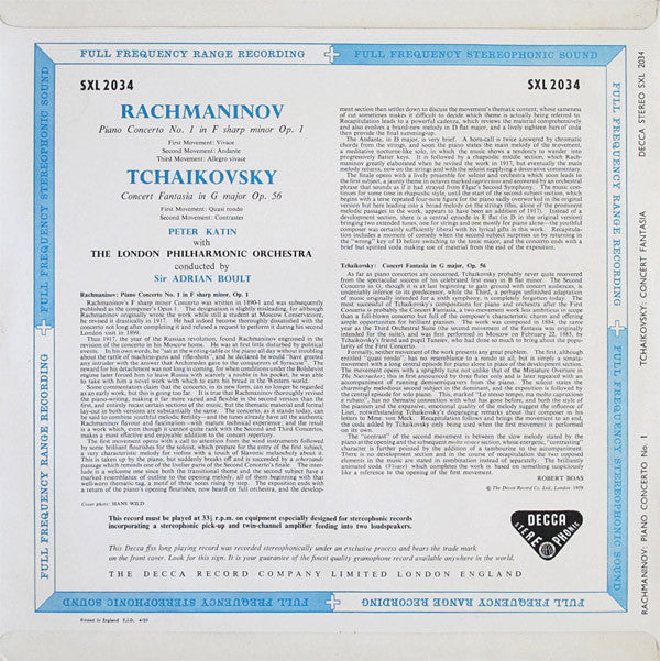 Master Release: First Piano Concerto / Concert Fantasia by Sergei Vasilyevich Rachmaninoff