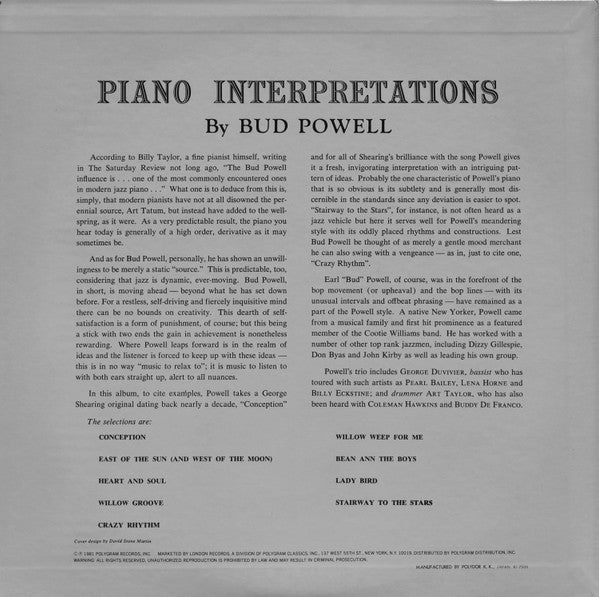 Piano Interpretations By Bud Powell