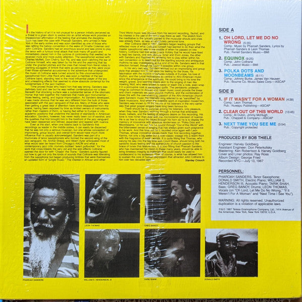 Master Release: Oh Lord, Let Me Do No Wrong by Pharoah Sanders