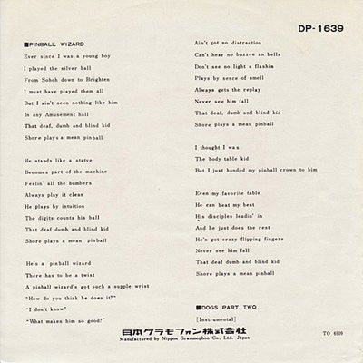 Master Release: Pinball Wizard by The Who