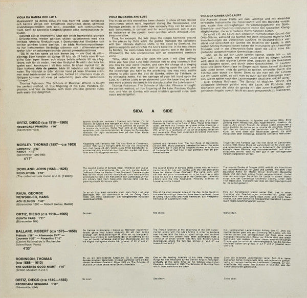 Ortiz, Morley, Dowland, Rauh, Newsidler, Ballard, Robinson, Abel, De Caix D'Hervelois