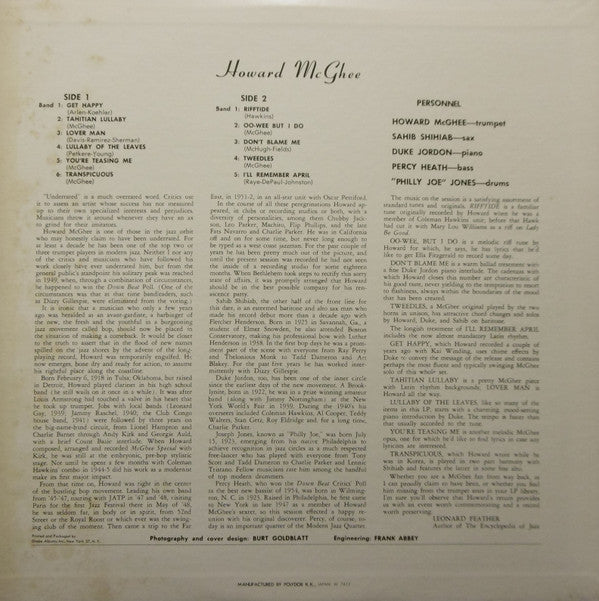 Release: The Return Of Howard McGhee-Vinyl-Japan-1974-MP 2411-9790953