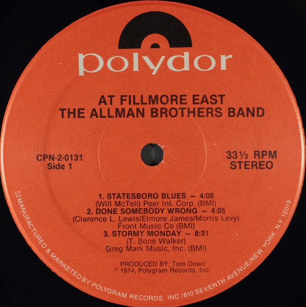 The Allman Brothers Band At Fillmore East