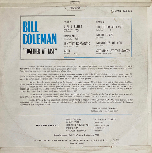 Release: Together At Last-Vinyl-France-1969-CPTX 240 863-4164349
