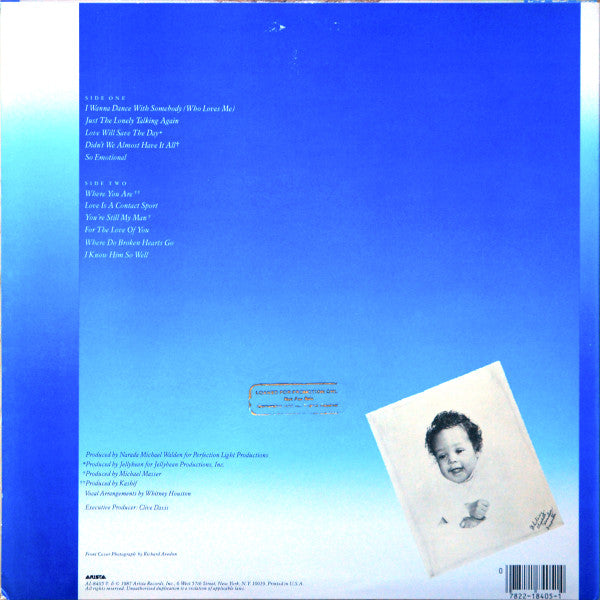 Release: Whitney-Vinyl-US-1987-AL-8405-8319657