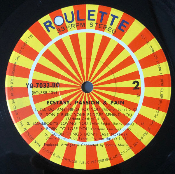 Ecstasy, Passion & Pain