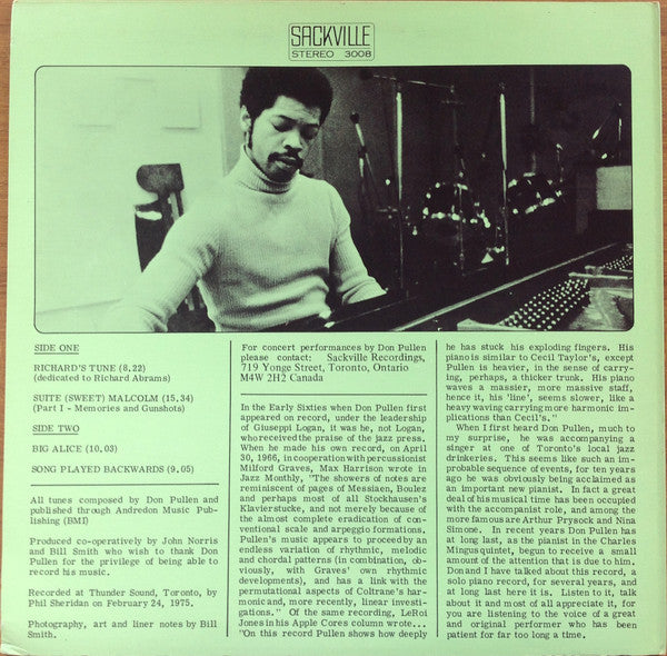 Release: Solo Piano Album-Vinyl-Canada-1975-3008-2253247