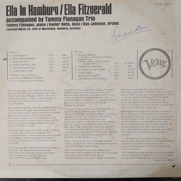 Master Release: Ella In Hamburg by Ella Fitzgerald