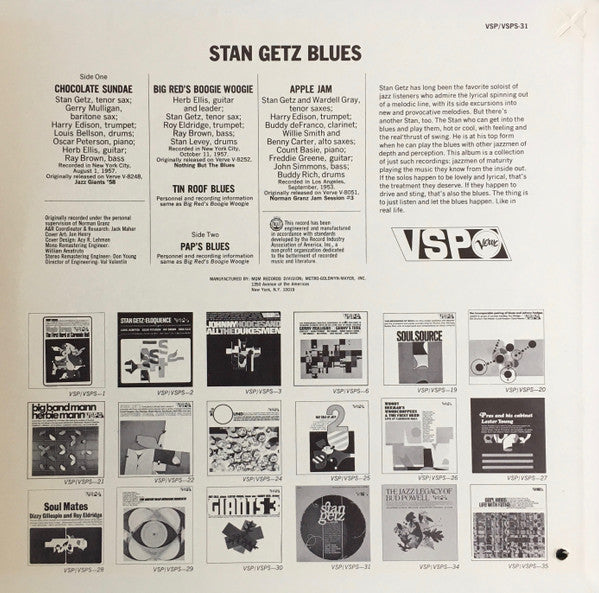 Master Release: Stan Getz Blues by Stan Getz