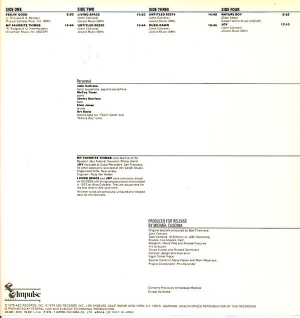 The Mastery Of John Coltrane / Vol. I Feelin' Good