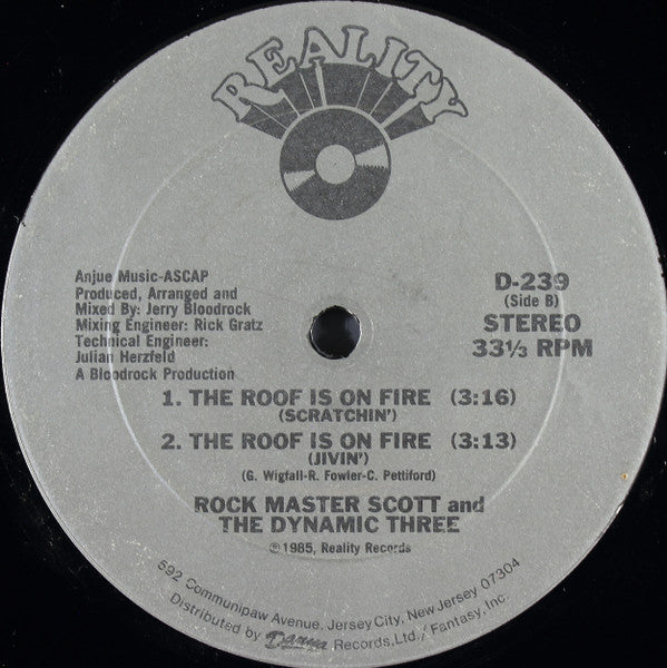 Master Release: The Roof Is On Fire by Rock Master Scott And The Dynamic Three