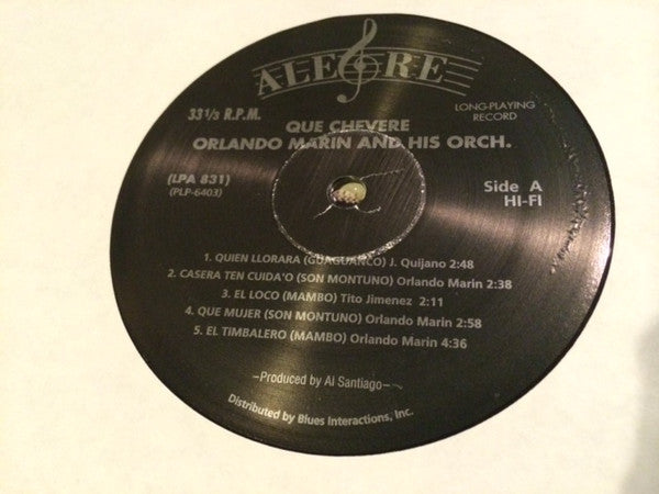Master Release: "Que Chevere" Vol. II by Orlando Marin And His Orchestra