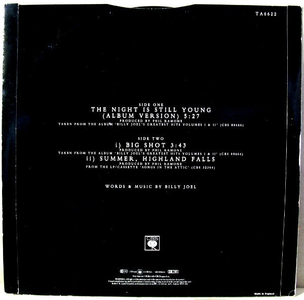 Master Release: The Night Is Still Young by Billy Joel