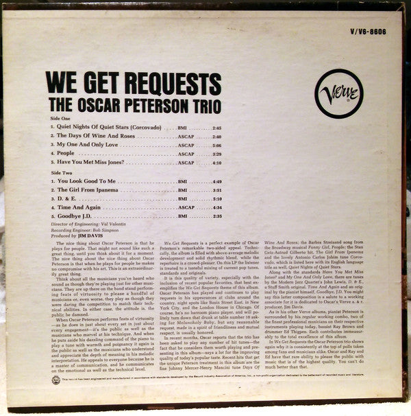 Release: We Get Requests-Vinyl-US-None-V6-8606, V6/8606-8329171
