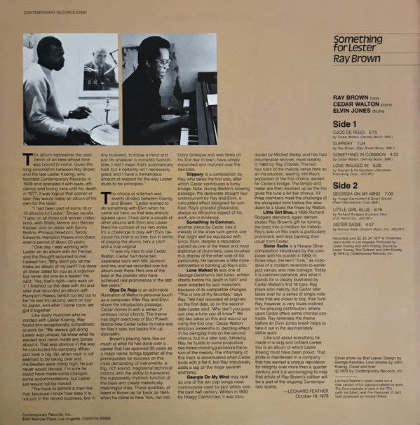 Release: Something For Lester-Vinyl-US-1978-S7641-2556798