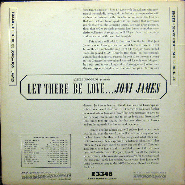 Master Release: Let There Be Love by Joni James
