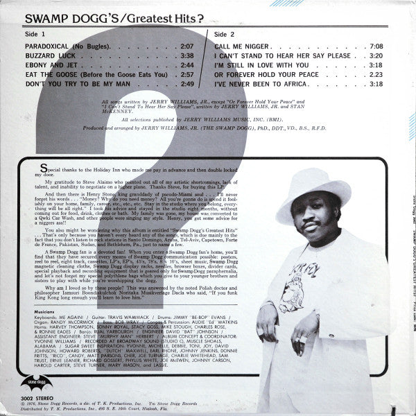 Master Release: Swamp Dogg's Greatest Hits? by Swamp Dogg