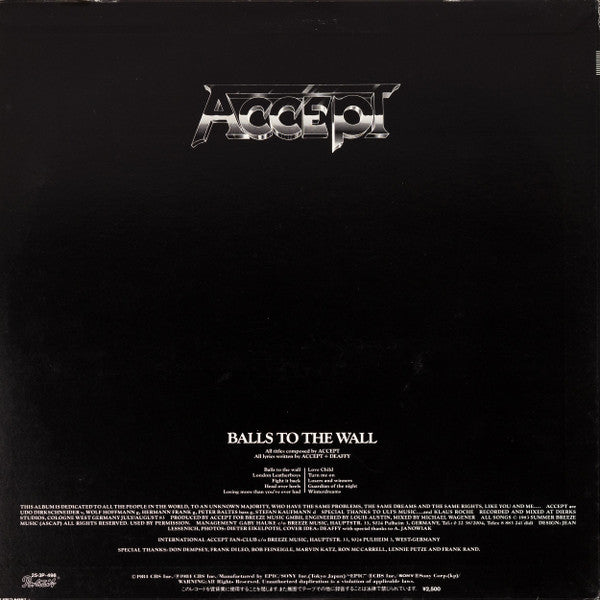 Release: Balls To The Wall-Vinyl-Japan-1984-25・3P-498-2622015