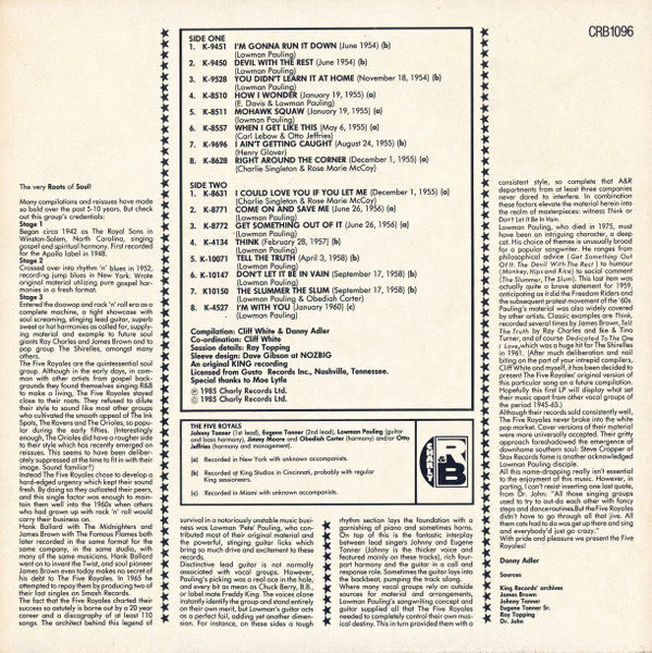 Release: The Roots Of Soul-Vinyl-UK-1985-CRB 1096, CRB1096-2821780