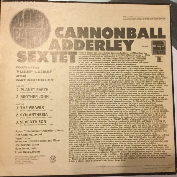 Master Release: Planet Earth by Cannonball Adderley Sextet