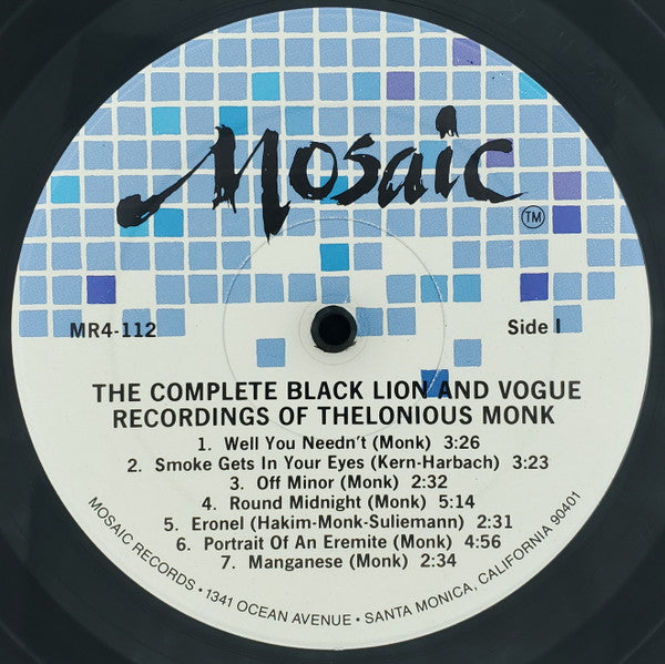 Release: The Complete Black Lion And Vogue Recordings Of Thelonious Monk-Vinyl, Box Set-US-1985-MR4-112-2835684