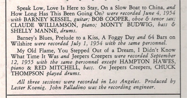 Kessel Plays Standards