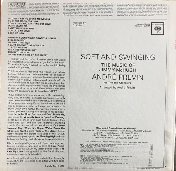 Master Release: Soft And Swinging The Music Of Jimmy McHugh by André Previn
