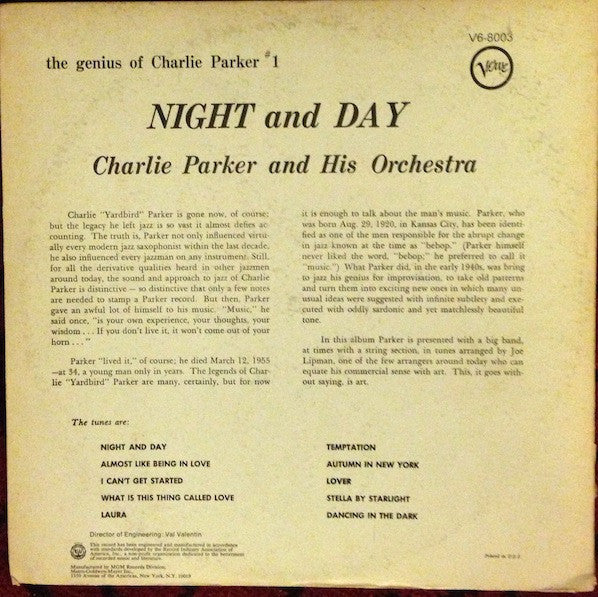 Release: Night And Day-Vinyl-US-1961-V6-8003-2893344