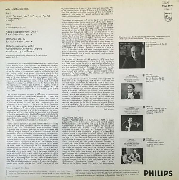 Release: Violin Concerto No. 3, Op. 58 / Adagio Appassionato, Op. 57 / Romance, Op. 42-Vinyl-Netherlands-1978-9500 589-4170561
