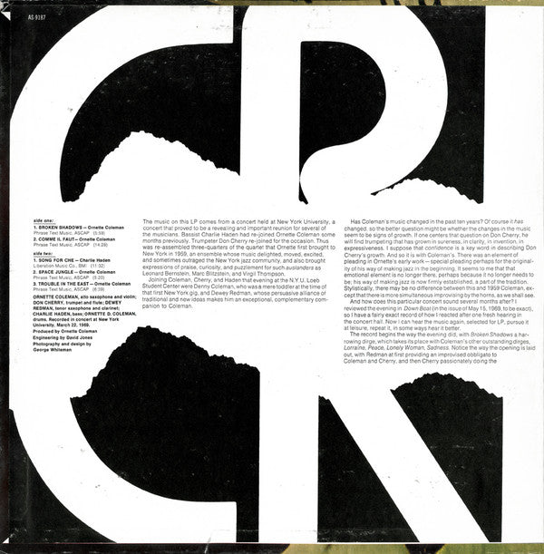 Master Release: Crisis by Ornette Coleman
