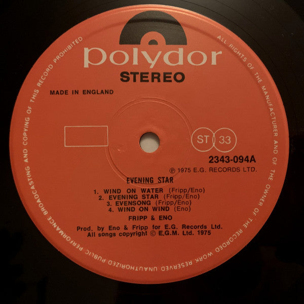 Release: Evening Star-Vinyl-UK-1978-2343 094-1082885