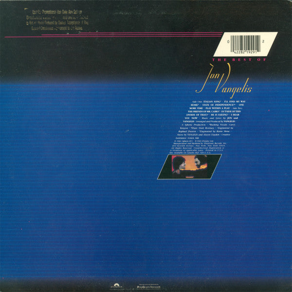 Release: The Best Of Jon And Vangelis-Vinyl-US-1984-422 821 929-1 Y-1, 821 929-1 Y-1-8088109