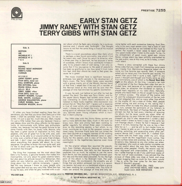 Master Release: Early Stan by Stan Getz
