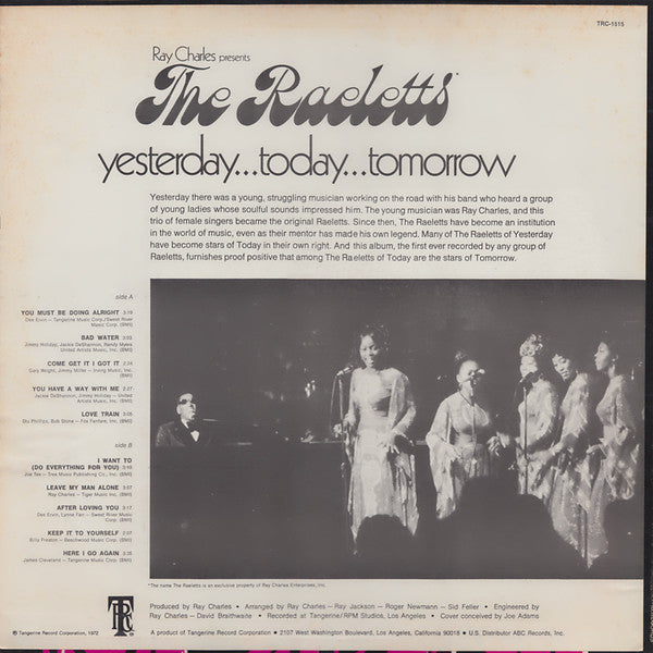Release: Yesterday...Today...Tomorrow-Vinyl-US-1972-TRC-1515-1503323