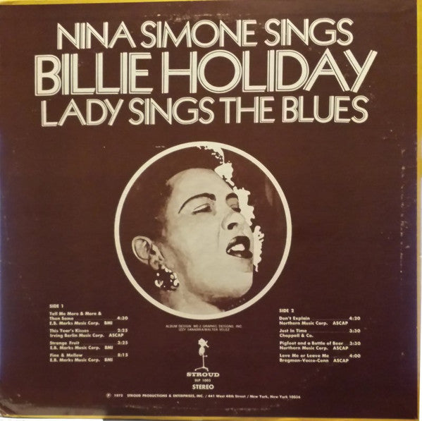 Release: Nina Simone Sings Billie Holiday-Vinyl-US-1972-SR-1005, SLP-1005-2086201