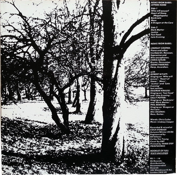 Release: Letters Home-Vinyl-UK-1986-Rē 1··14-1365604