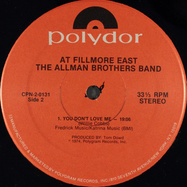 The Allman Brothers Band At Fillmore East
