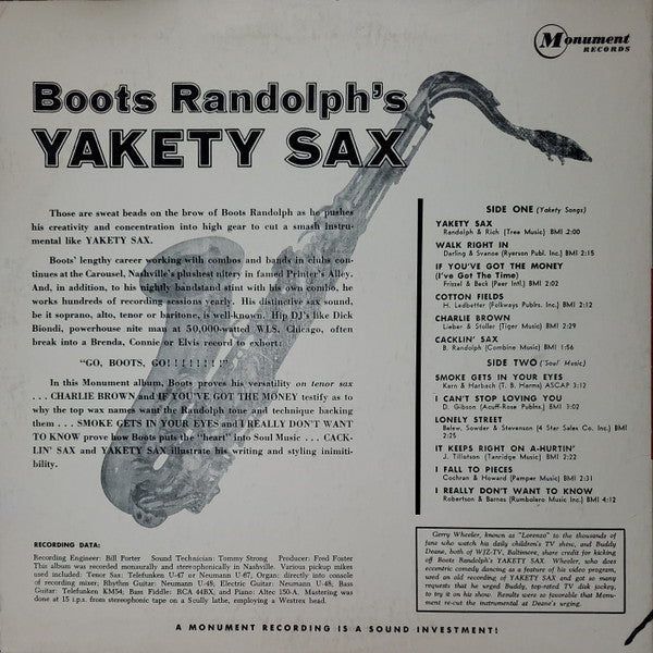 Release: Boots Randolph's Yakety Sax-Vinyl-US-None-SLP 18002-8184299