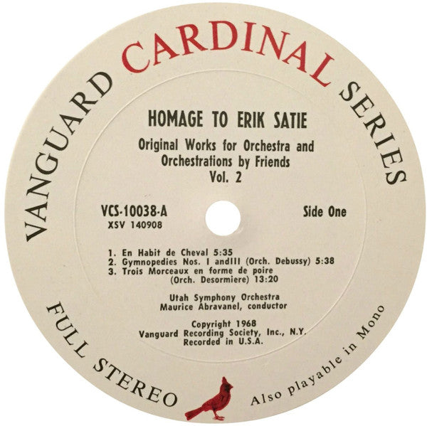 Homage To Erik Satie Original Works For Orchestra And Orchestrations By Friends