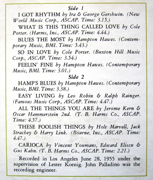 Hampton Hawes Vol. 1: The Trio