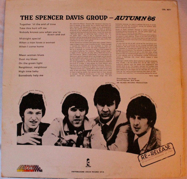 Release: Autumn '66-Vinyl-Italy-None-ORL 8571-1596147