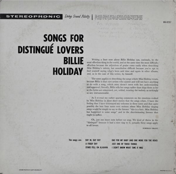 Release: Songs For Distingué Lovers-Vinyl-US-None-V6-8257-6388161