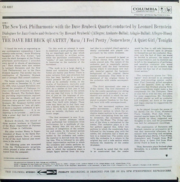 Release: Bernstein Plays Brubeck Plays Bernstein-Vinyl-US-1970-CS 8257-2629009