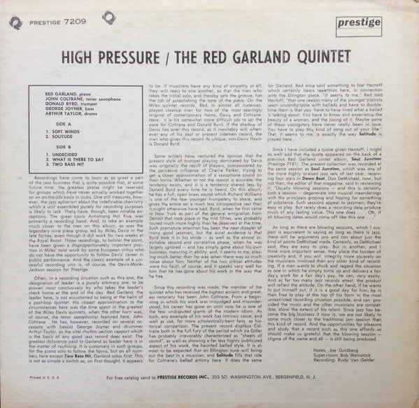 Release: High Pressure-Vinyl-US-1961-PRLP 7209-3767934